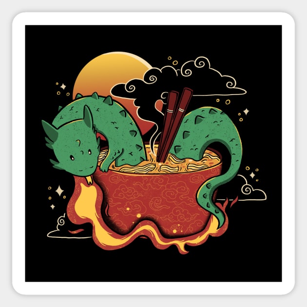 Hot Noodle Kawaii Dragon by Tobe Fonseca Sticker by Tobe_Fonseca